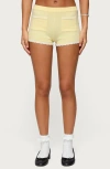 Edikted Leila Scalloped Knit Shorts In Yellow