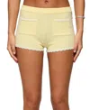 Edikted Leila Scalloped Knit Shorts In Yellow