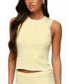 Edikted Leila Scallop Trim Crop Tank Top In Pink