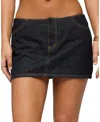 Edikted Leire No Waistband Denim Mini Skort In Black