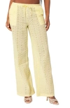 EDIKTED EDIKTED LEMON EYELET EMBROIDERED COTTON DRAWSTRING PANTS