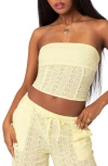 Edikted Lemon Lacey Cotton Corset In Yellow