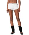 Edikted Lenny Lacey Textured Micro Shorts In White