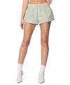 Edikted Lenorah Gingham Boxer Shorts In Green
