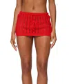 Edikted Leola Open Stitch Cover-up Drawstring Miniskirt