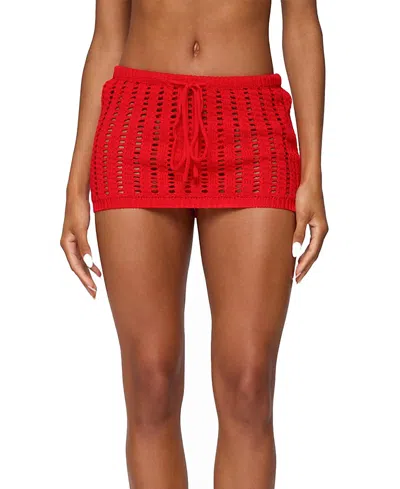 Edikted Leola Open Stitch Cover-up Drawstring Miniskirt
