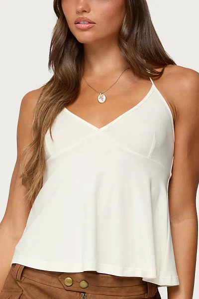 Edikted Leonora Halter Babydoll Top In Cream, Women's At Urban Outfitters In White