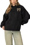 Edikted Leopard 77 Oversized Hoodie In Black