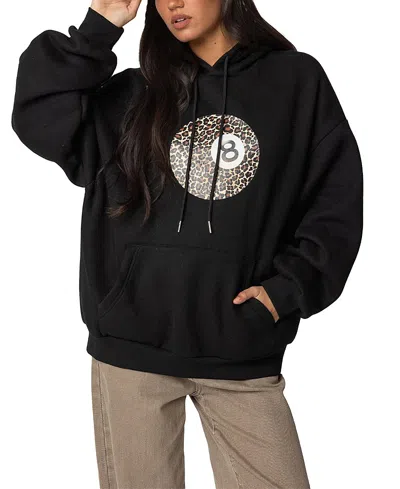 Edikted Leopard 8 Oversized Hoodie In Black