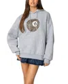 Edikted Leopard 8 Oversize Hoodie In Gray Melange