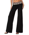 Edikted Foldover Waist Wide Leg Pants In Black