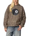 Edikted 8 Ball Leopard Print Oversize Graphic Hoodie In Leopard