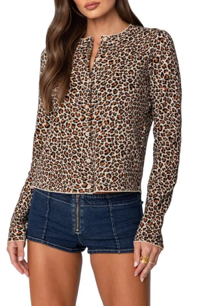 Edikted Leopard Print Cardigan