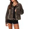 Edikted Leopard Print Denim Jacket In Leopard