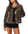 Edikted Leopard Print Denim Jacket In Leopard