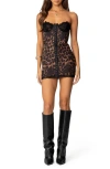 EDIKTED EDIKTED LEOPARD PRINT STRAPLESS MINIDRESS