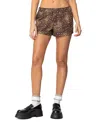 Edikted Leopard Print Boxer Shorts In Brown