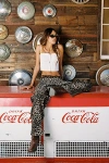 Edikted Leopard Printed Low Rise Jeans In Leopard, Women's At Urban Outfitters