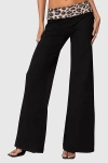 Edikted Foldover Waist Wide Leg Pants In Black
