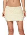 Edikted Leora Textured Floral Mini Skirt In Neutral