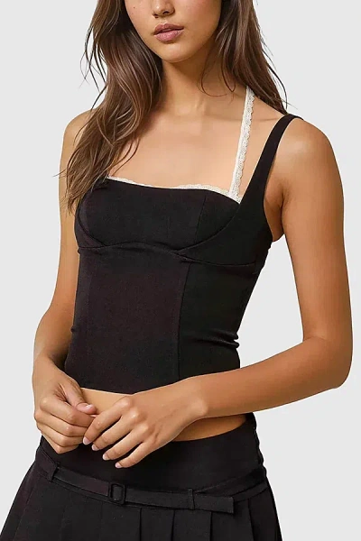 Edikted Lesly Lacey Layered Corset In Black, Women's At Urban Outfitters