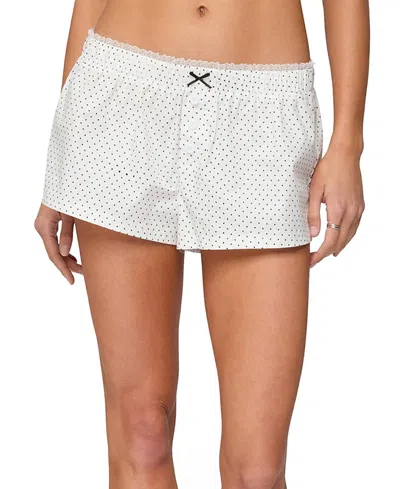 Edikted Lexa Polka Dot Boxer Shorts In White