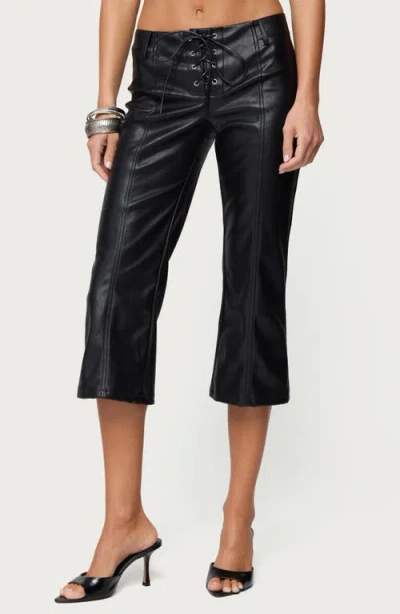EDIKTED EDIKTED LEXY FAUX LEATHER CAPRI PANTS