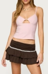 Edikted Liana Cutout Crop Camisole In Pink