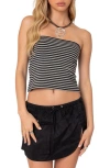 Edikted Lilah Stripe Tube Top In Black-and-gray