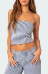 Edikted Lilah Stripe Tube Top In Blue And White