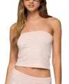 Edikted Lilah Striped Tube Top In Metallic