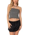 Edikted Lilah Stripe Tube Top In Black And Gray