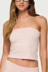 Edikted Lilah Striped Tube Top In Pink/and/white, Women's At Urban Outfitters