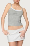 Edikted Lilian Layered Striped Tank Top In Gray