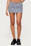 Edikted Liliane Striped Mini Skort In Navy/and/white, Women's At Urban Outfitters In Blue