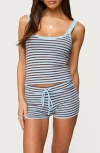 Edikted Lillian Striped Knit Tank Top In Blue