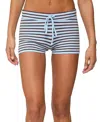 Edikted Lillian Striped Knit Shorts In Blue