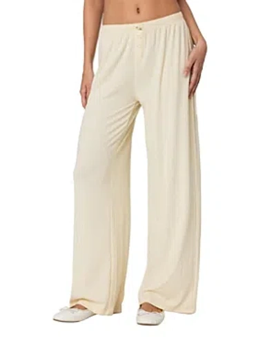 Edikted Lilou Pointelle Pants In Yellow