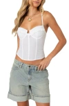 Edikted Linen & Cotton Corset Top In White