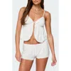 Edikted Linny Split Front Pointelle Crop Camisole
