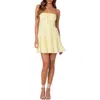 Edikted Liora Cotton Eyelet Strapless Minidress In Yellow