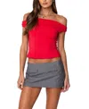 Edikted Lisa Cold Shoulder Top In Red