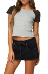 Edikted Liva Contrast Crop Top In Gray