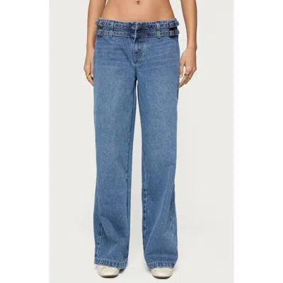 EDIKTED EDIKTED LIVIA DOUBLE BELTED LOW RISE WIDE LEG JEANS