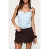 Edikted Liza Cowl Neck Tank In Blue
