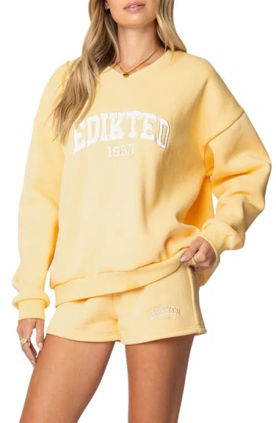 Edikted Girl Sweatshirt In Yellow