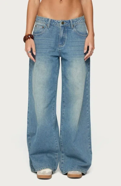 EDIKTED EDIKTED LOGO GRAPHIC WIDE LEG JEANS