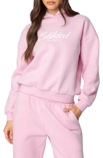 Edikted Logo Hoodie In Pink