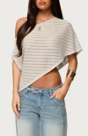 Edikted Loma Metallic Asymmetric One-shoulder Knit Top In Pattern