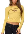 Edikted Lone Star Long Sleeve Graphic T-shirt In Yellow